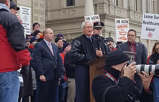 poam rally at the capitol in lansing michigan
