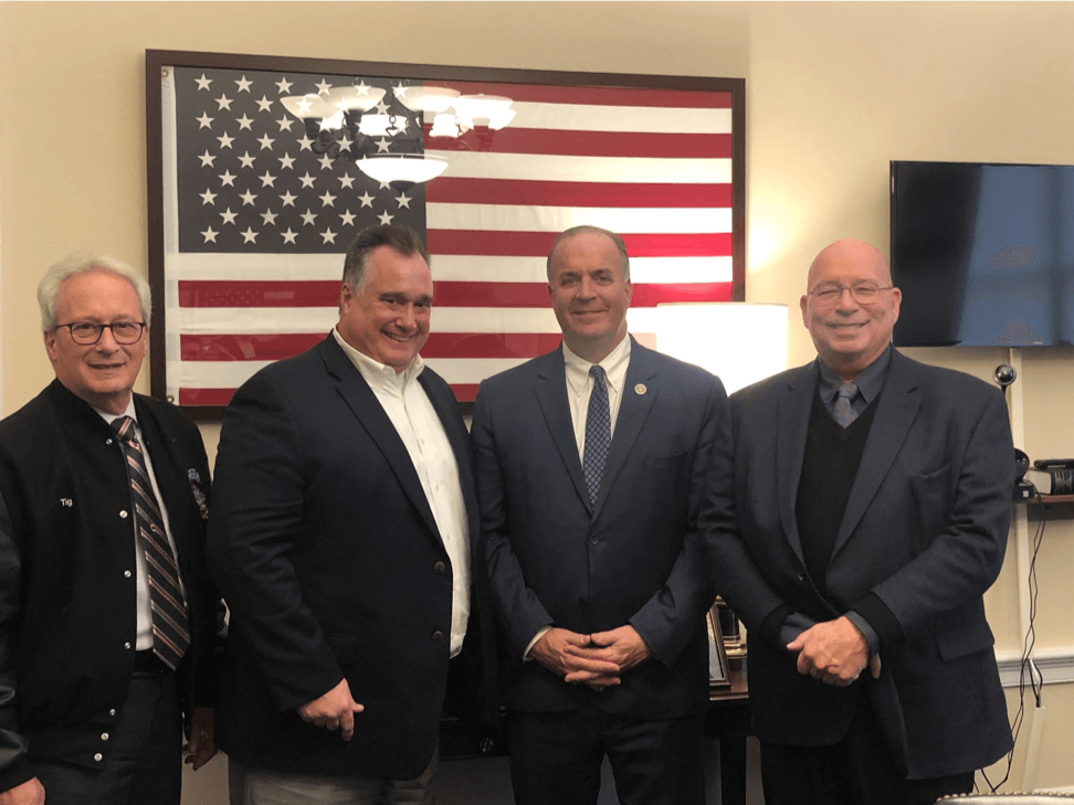 POAM Congressional Trip to Washington D.C. | President Jim TIgnanelli, Executive Board Member Dan Kuhn, Representative Dan Kildee, and Legislative Director Kenneth E. Grabowski.