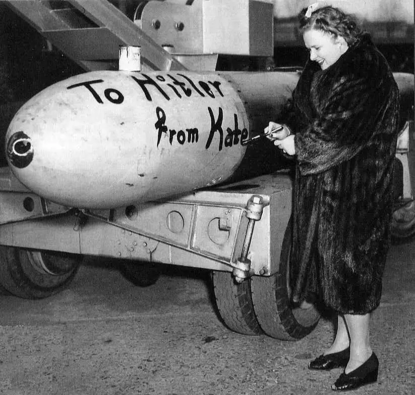 kate smith with bomb for hitler