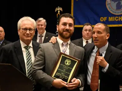 Joseph-Stephens-Accepting-Award 2019 POAM Police Officer of the Year Awards