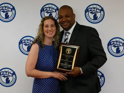 Officer-Christopher-Smith-Wife 2019 POAM Police Officer of the Year Awards