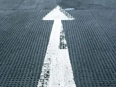 A white arrow painted on the grounds | Behavorial trends in Michigan Law Enforcement