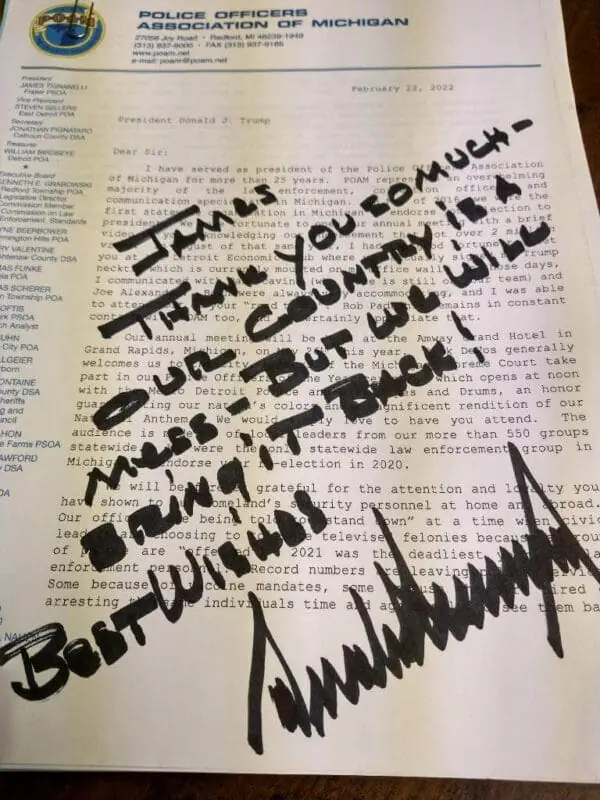 Donald Trump Replies to POAM Letter | February 2022