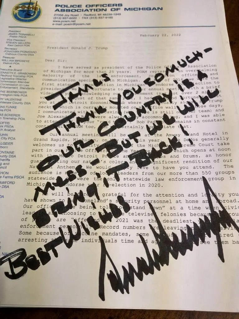 Donald Trump Responds to POAM Letter | February 2022
