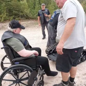 POAM-Defender-Mobility-Chris-Giles-3 Veteran Chris Giles who received a TracFab chair donation.