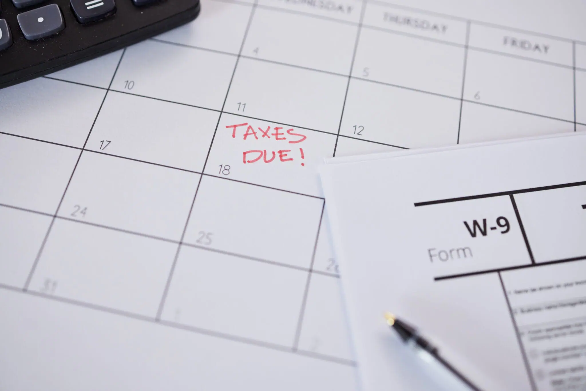 Calendar with due date for upcoming federal tax returns | 2026 Tax Guide