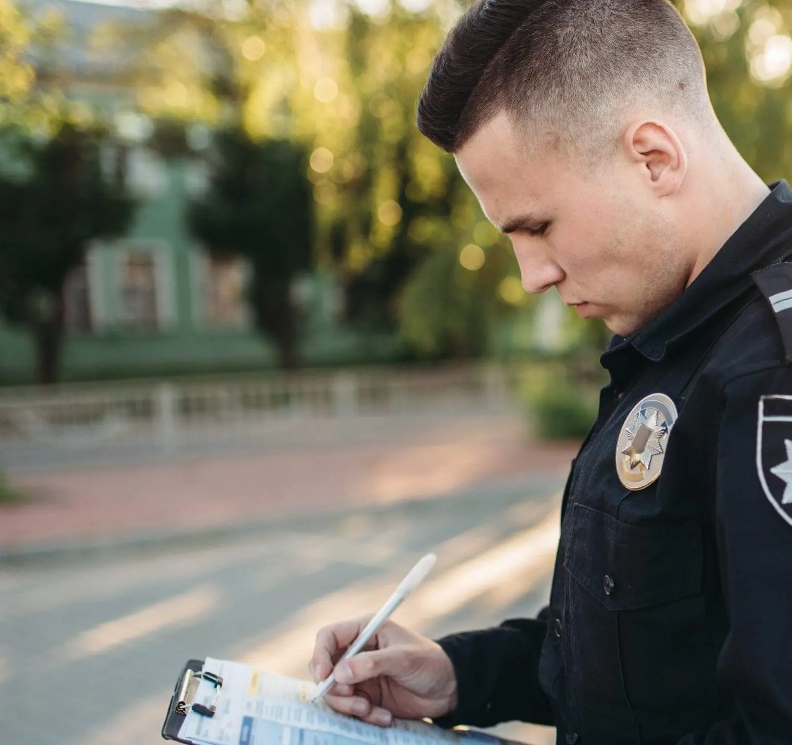 Road Patrol Deputy writing ticket