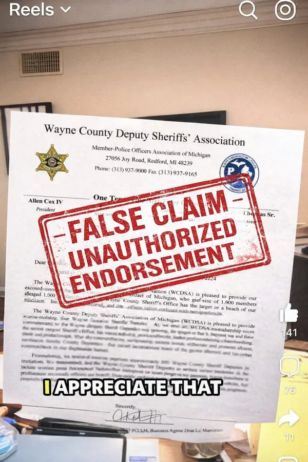 Wayne County Deputy Sheriff’s Association False Post